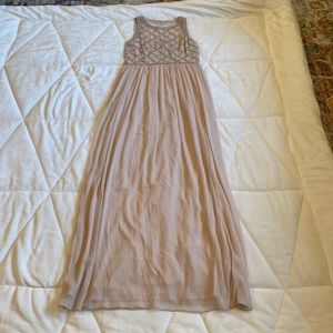 Adrianna Papell Blush pink beaded gown